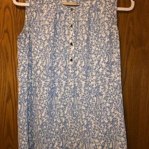 Blue and white blouse